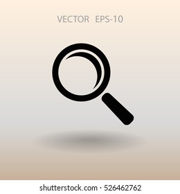 Icono plano de la lupa. ilustración vectorial