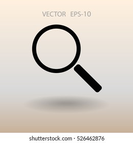 Flat icon of loupe. vector illustration