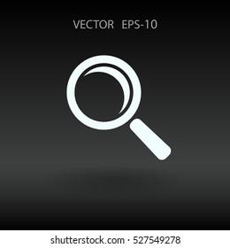 Flat icon of loupe. vector illustration