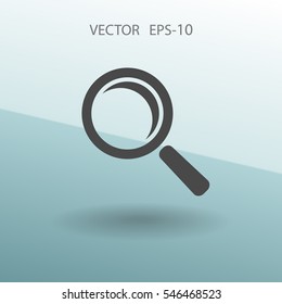 Flat icon of loupe. vector illustration