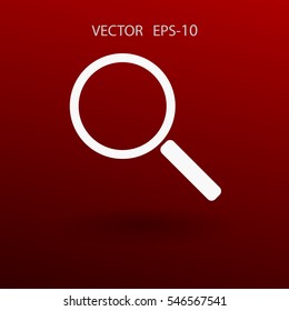 Flat icon of loupe. vector illustration