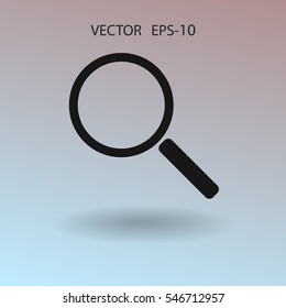 Flat icon of loupe. vector illustration