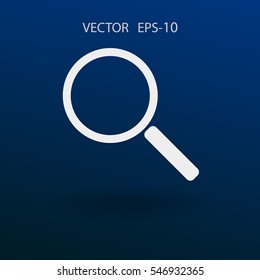 Flat icon of loupe. vector illustration