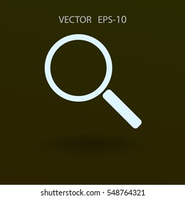 Flat icon of loupe. vector illustration