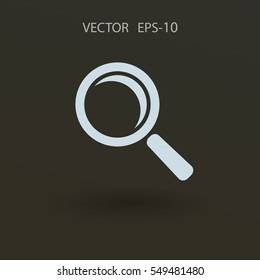 Flat icon of loupe. vector illustration