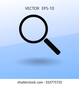 Flat icon of loupe. vector illustration
