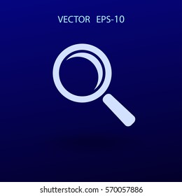 Flat icon of loupe. vector illustration