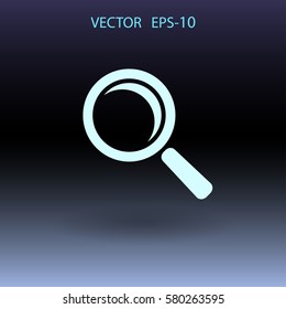 Flat icon of loupe. vector illustration