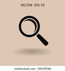 Flat icon of loupe. vector illustration