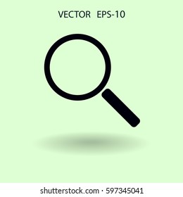 Icono plano de la lupa. ilustración vectorial