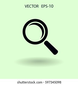 Flat icon of loupe. vector illustration