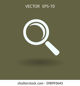 Flat icon of loupe. vector illustration