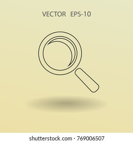 Flat icon of loupe. vector illustration
