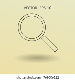 Flat icon of loupe. vector illustration
