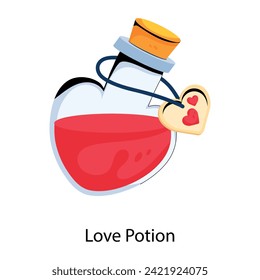 A flat icon of love potion 