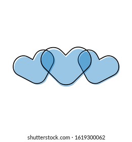Flat icon love rate shape vector in blue