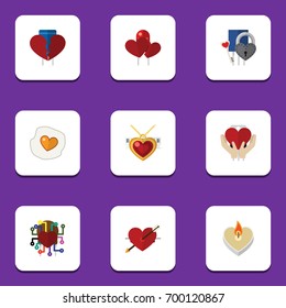 Flat Icon Love Set Of Divorce, Save Love, Heart And Other Vector Objects. Also Includes Divorce, Key, Emotion Elements.
