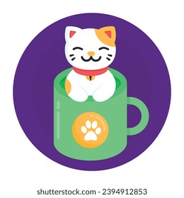 Icono plano del gato encantador en diseño editable moderno 