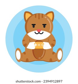 Flat icon of lovely cat in modern editable design 