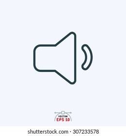 flat icon of low volume speaker.