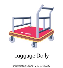 A flat icon of luggage dolly