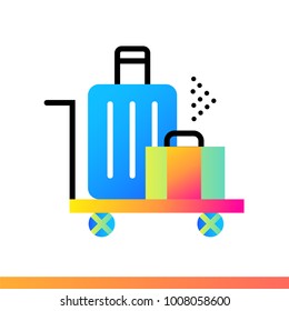Flat icon Luggage. Hotel services. Material design icon suitable for print, website and presentation