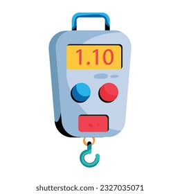 Flat icon of luggage scale