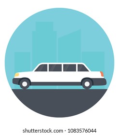 
Flat icon of a luxurious limo 
