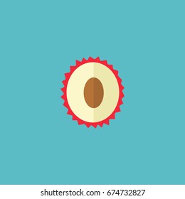 Flat Icon Lychee Element. Vector Illustration Of Flat Icon Litchi Isolated On Clean Background. Can Be Used As Lychee, Fruit And Litchi Symbols.