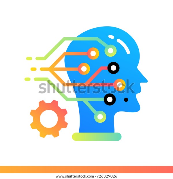 Flat Icon Machine Learning Data Science Stock Vector (Royalty Free ...