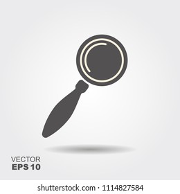 Flat icon of a magnifying glass. Vector illustration