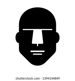 Flat icon of a male human head. Vector illustration.
