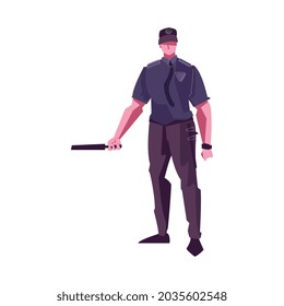 Icono plano con ilustración vectorial de protección de seguridad masculina