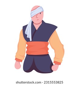 Icono plano del guerrero masculino 