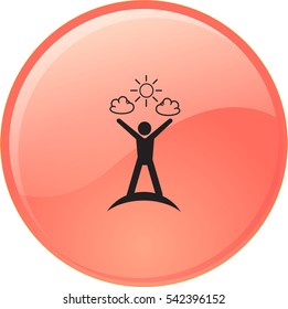 Flat icon. Man enjoys the sun.