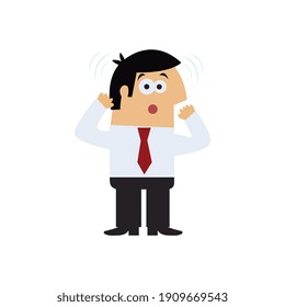Icono plano del gerente de hombre que se siente sorprendido ilustración vectorial