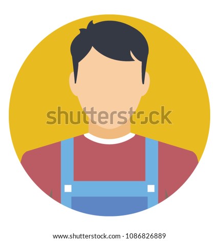 
Flat icon of a man wearing an apron 
