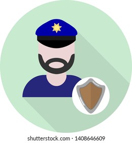 flat icon man who is engaged in protection against hacker attacks on green background