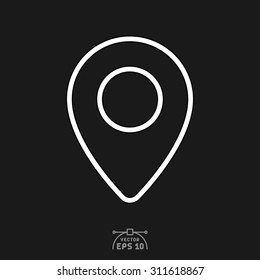 Flat icon of map pin.