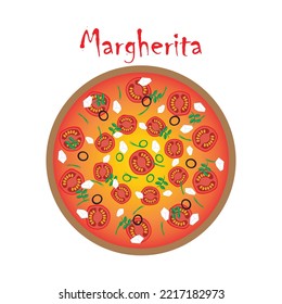 Flat icon Margherita solated on white background. Vector illustration.