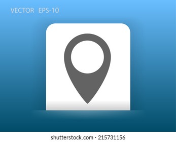Flat icon of marker