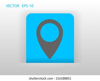 Flat icon of marker