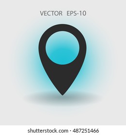 Flat icon of marker