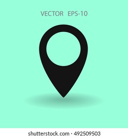 Flat icon of marker