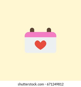 Flat Icon Marriage Day Element. Vector Illustration Of Flat Icon Calendar Isolated On Clean Background. Can Be Used As Calendar, Marriage And Day Symbols.