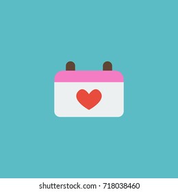 Flat Icon Marriage Day Element. Vector Illustration Of Flat Icon Calendar Isolated On Clean Background. Can Be Used As Calendar, Marriage And Day Symbols.