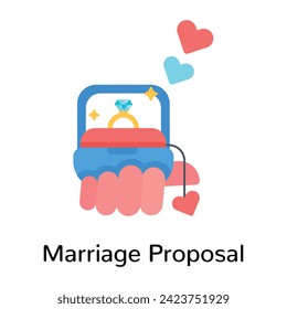 Here’s a flat icon of marriage proposal 