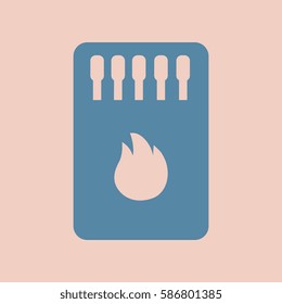 flat icon Matchbox and matches