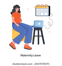 Un icono plano de la licencia de maternidad