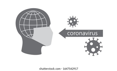 Flat icon meaning the struggle of all mankind with coronavirus on a white background.